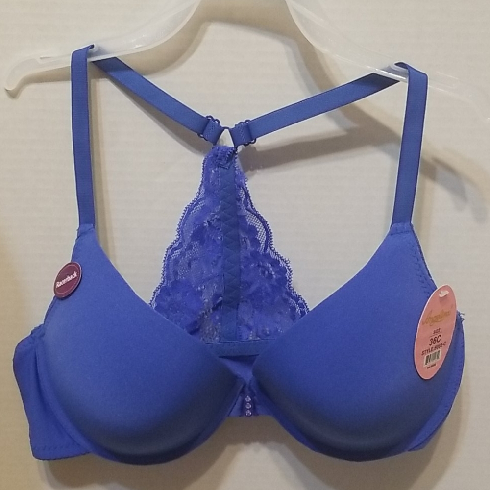 Blue Angelina Racerback Front Snap Bra